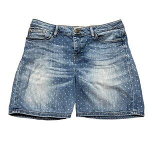 Fat Face Polka Dot Denim Jean Shorts Medium Wash Women's Size 12 Twee Y2K